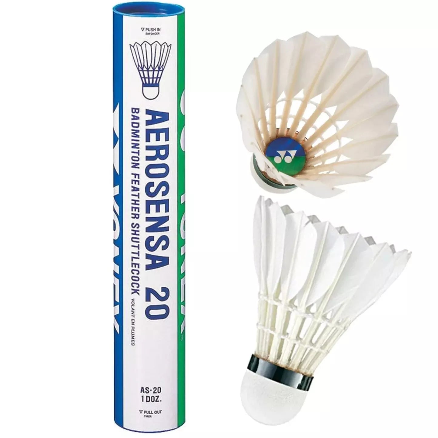 Yonex Aerosensa 20 Badminton Shuttlecocks (Tube of 12)