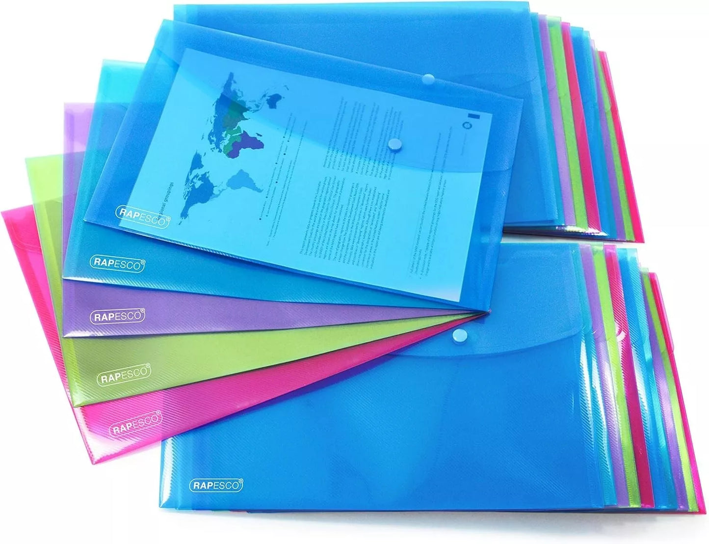 Rapesco Foolscap Popper Wallet (Pack of 20)