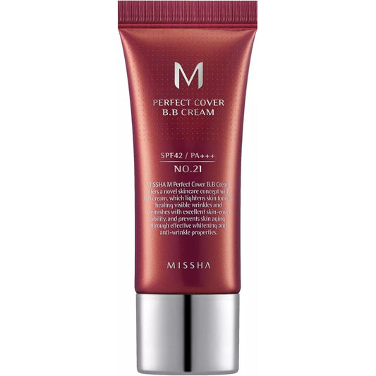 Missha M Perfect Cover BB Cream, No. 21 Light Beige, 20ml