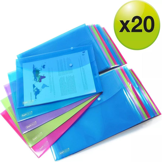 Rapesco Foolscap Popper Wallet (Pack of 20)